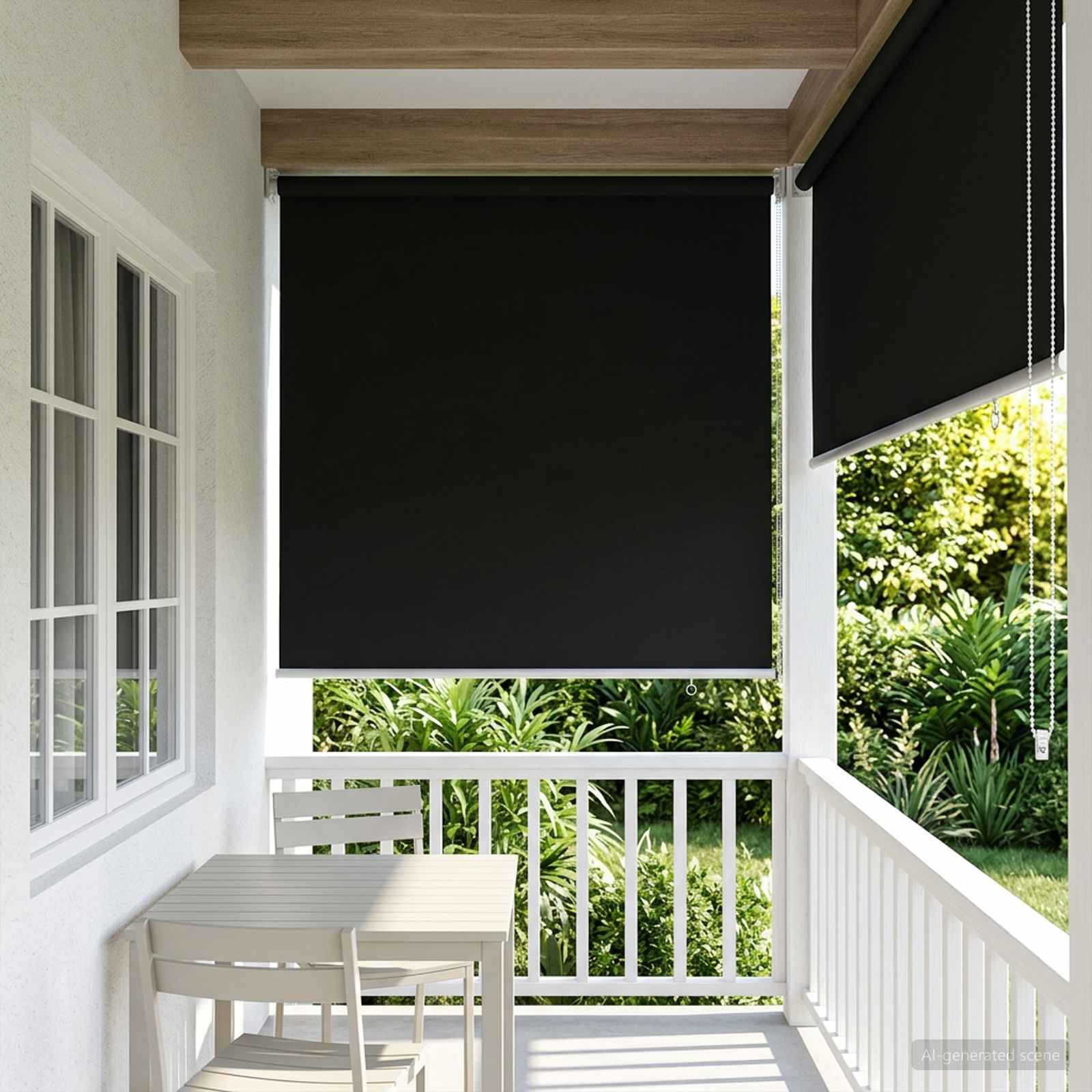 vidaXL Buitenrolgordijn UV-bescherming Crèmekleurig 60 x 140 cm