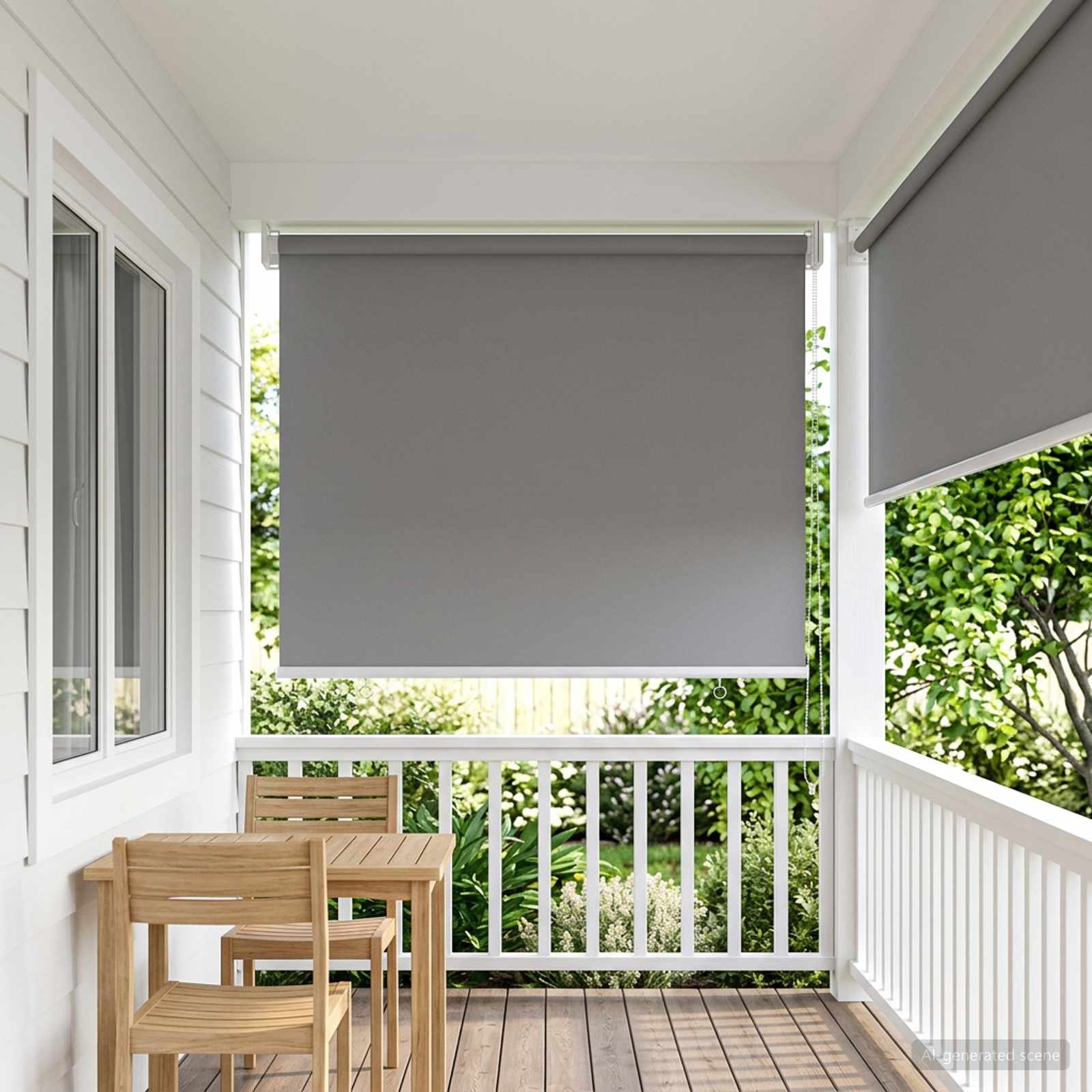 vidaXL Buitenrolgordijn UV-bescherming Crèmekleurig 60 x 140 cm