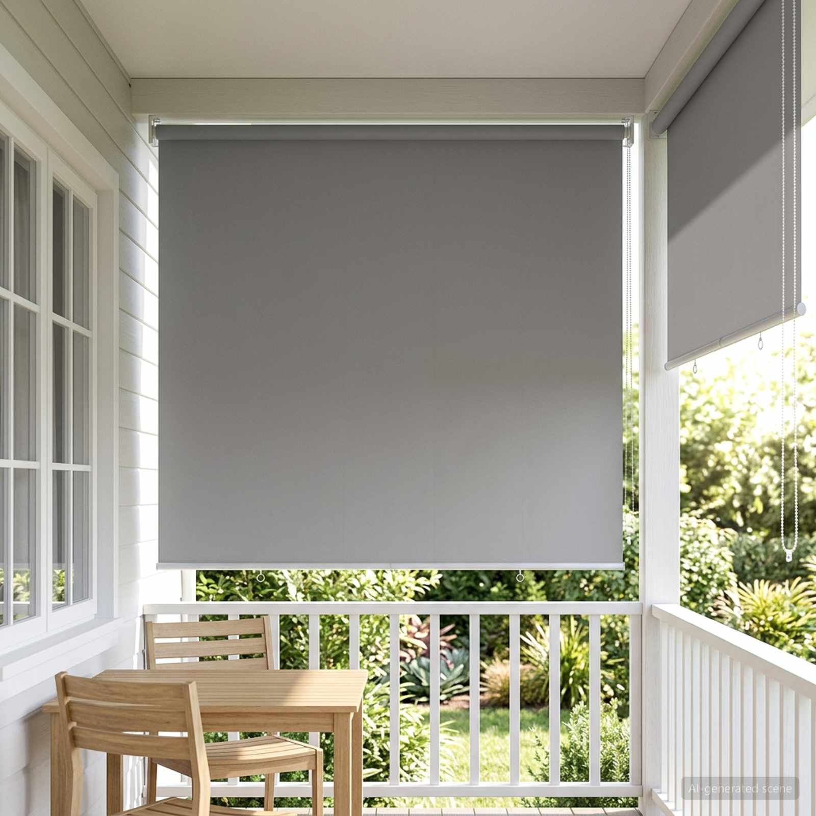 vidaXL Buitenrolgordijn UV-bescherming Crèmekleurig 60 x 140 cm
