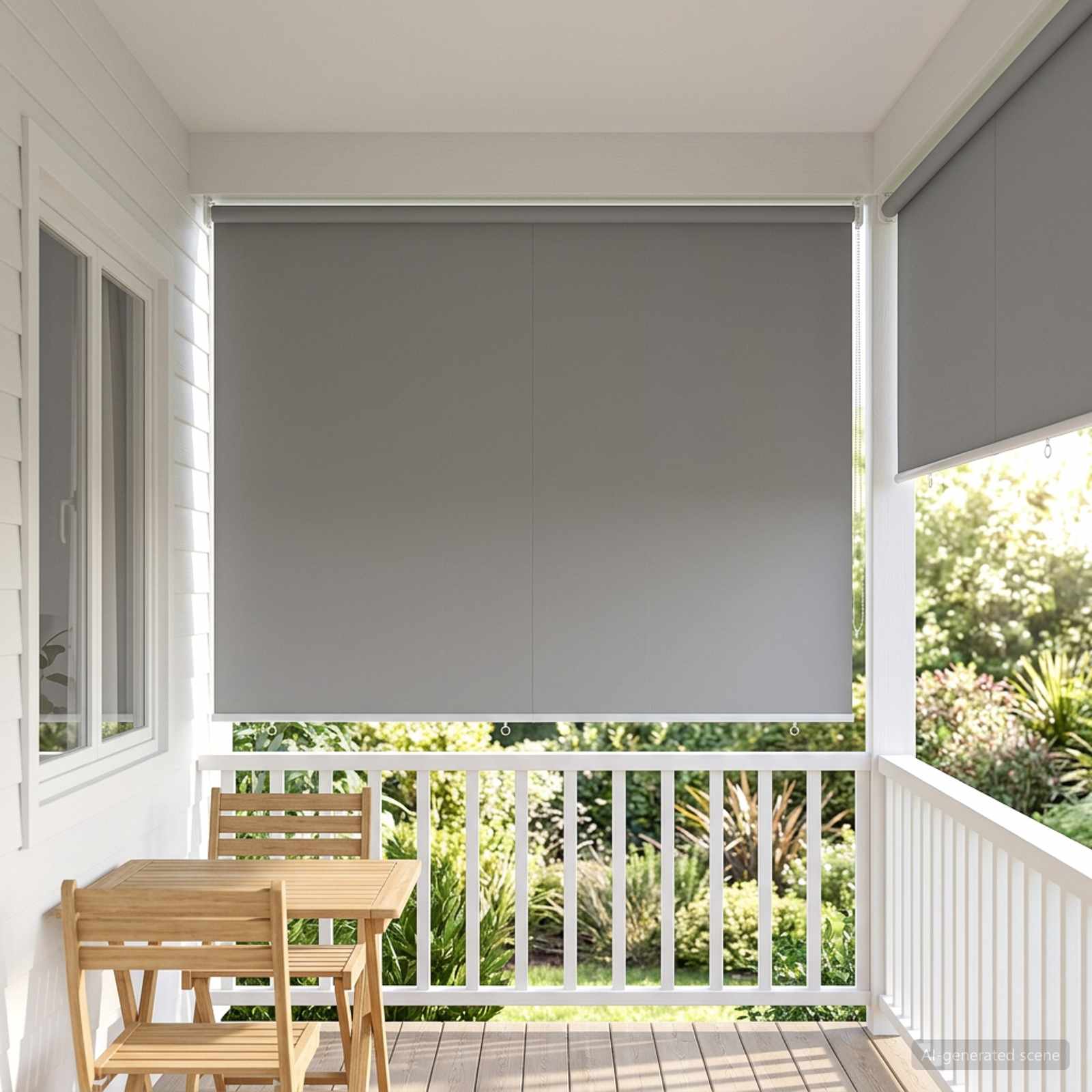 vidaXL Buitenrolgordijn UV-bescherming Crèmekleurig 60 x 140 cm