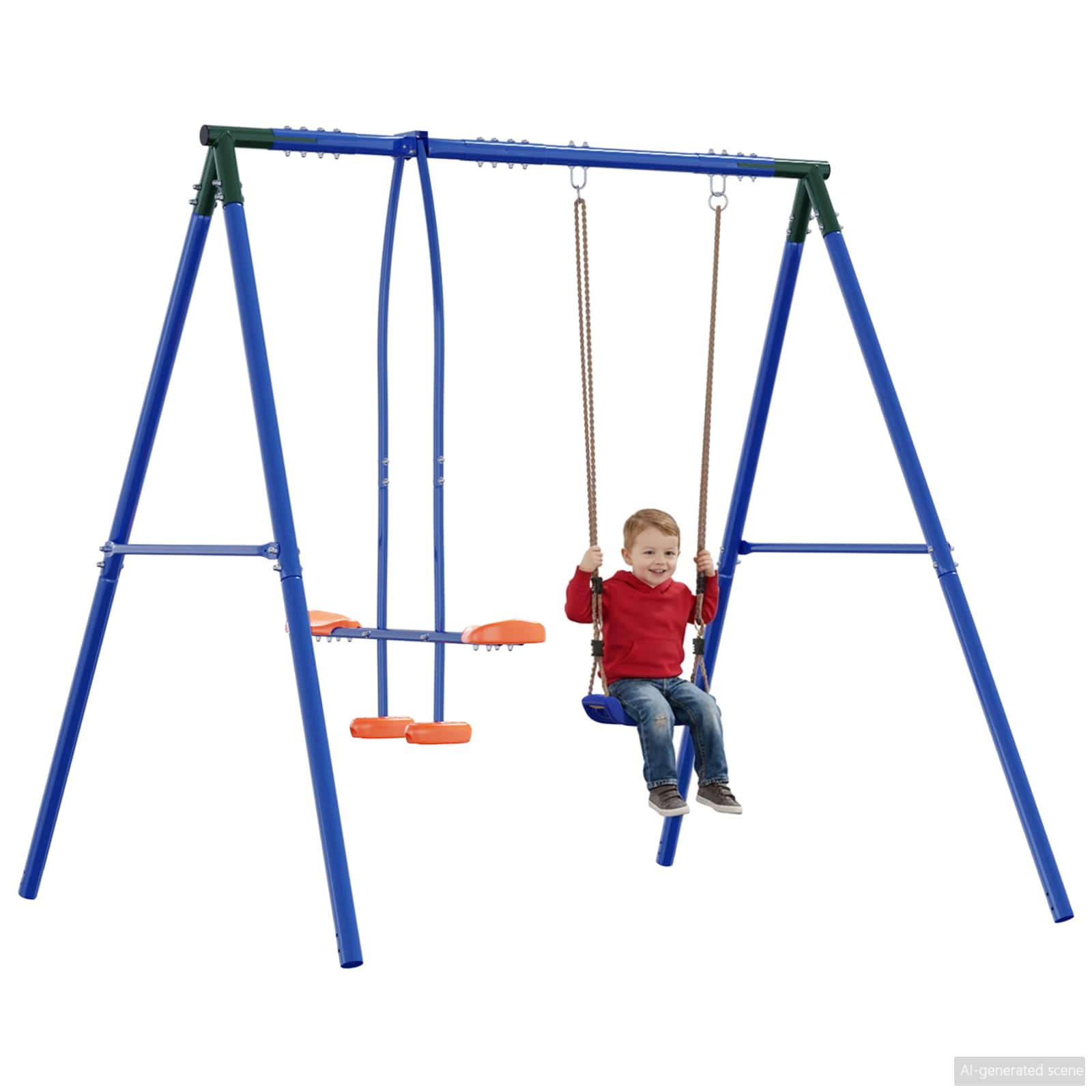 vidaXL Buiten Schommelframe met Glijbaan voor tot 3 kinderen