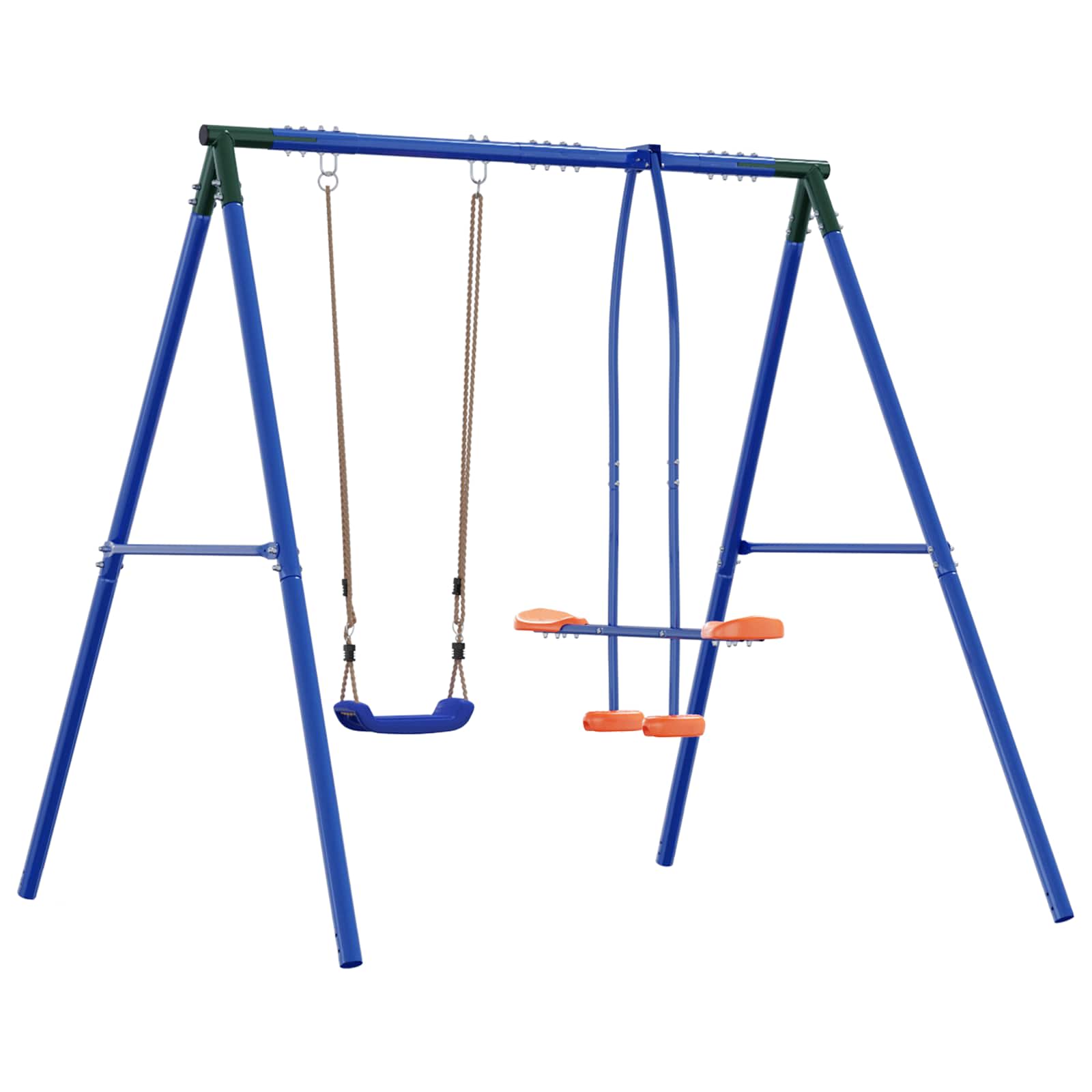 vidaXL Buiten Schommelframe met Glijbaan voor tot 3 kinderen