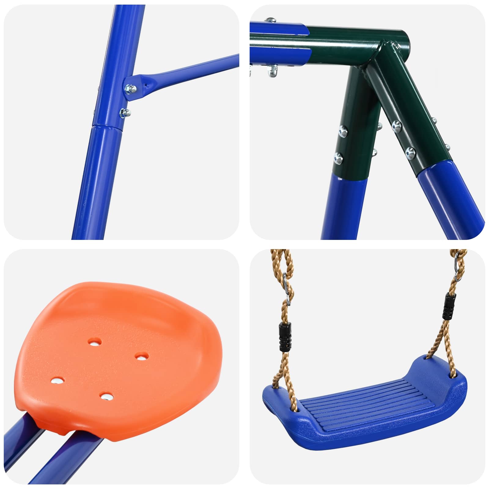 vidaXL Buiten Schommelframe met Glijbaan voor tot 3 kinderen