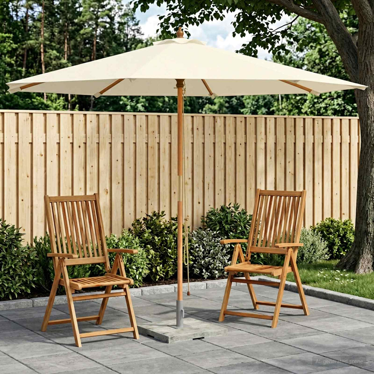vidaXL Tuinparasol Ø 240 x 237 cm massief eucalyptushout Antraciet