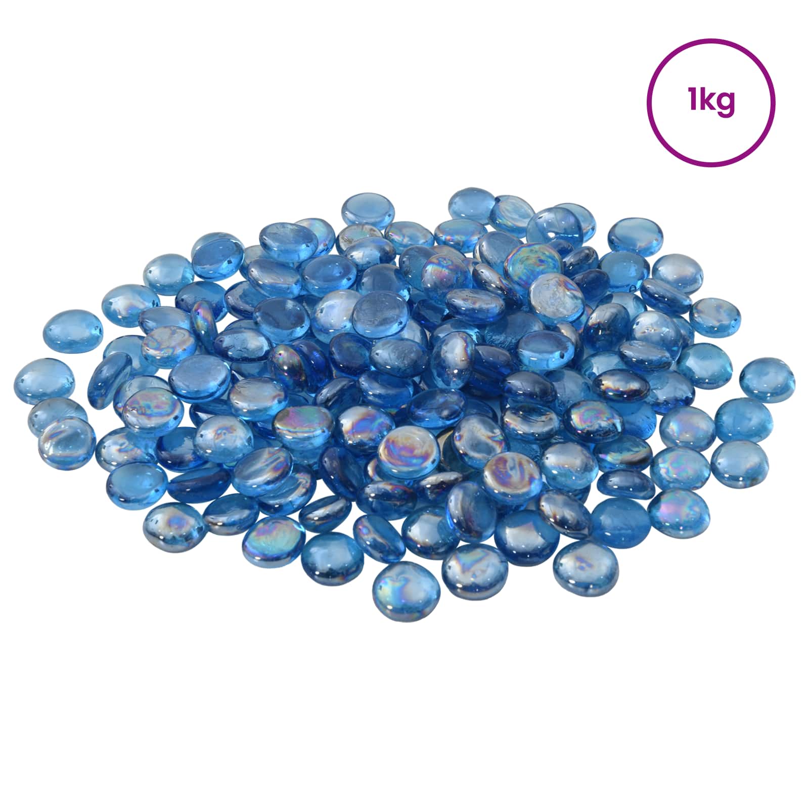 vidaXL Glasnugget 17-19 mm Licht kobaltblauw Glas
