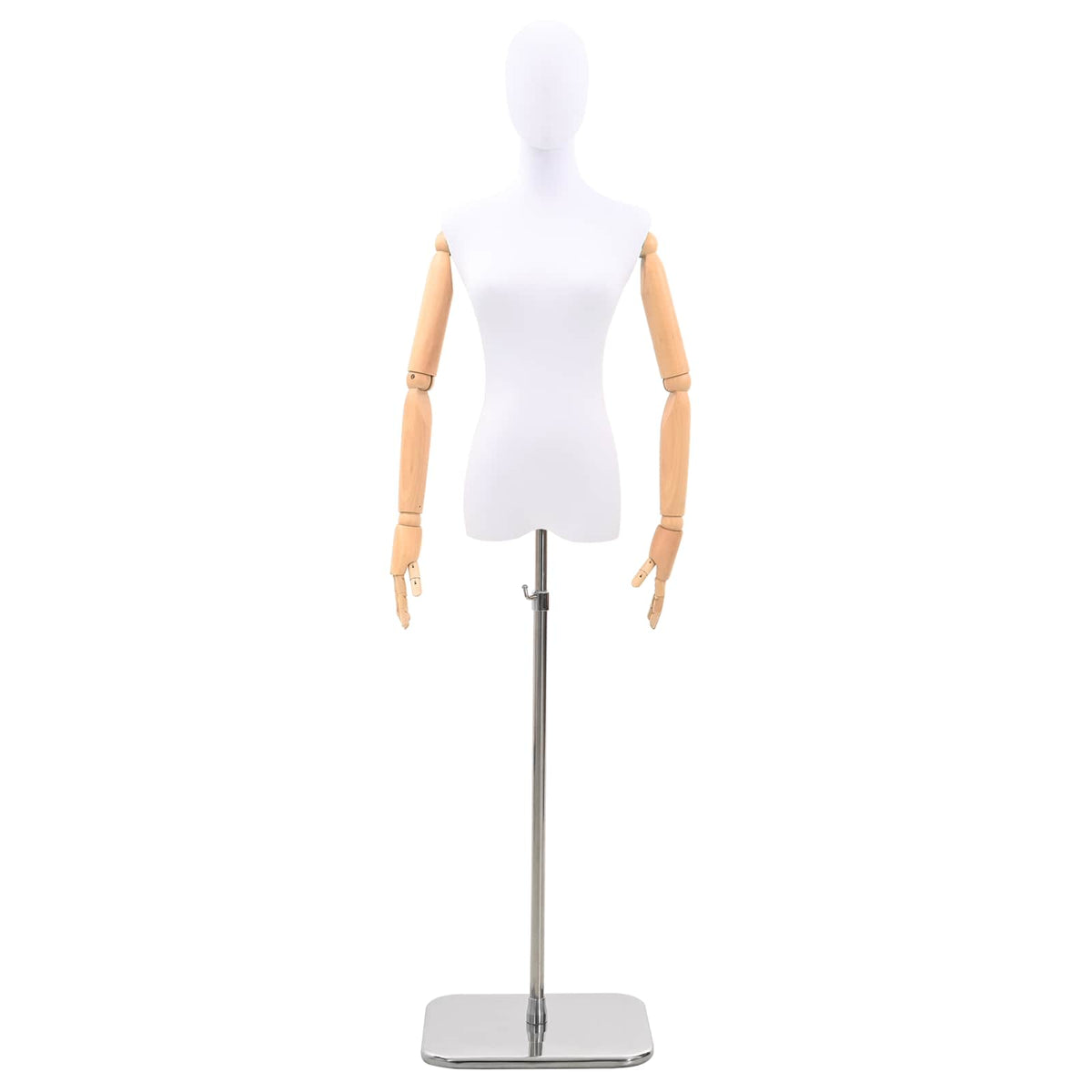 vidaXL Verstelbare mannequin van 165-213 cm met voet Vrouw PP Wit