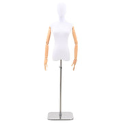 vidaXL Verstelbare mannequin van 165-213 cm met voet Vrouw PP Wit