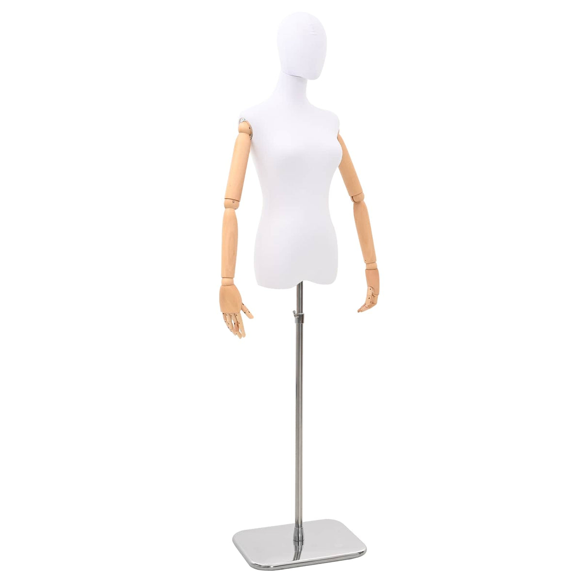 vidaXL Verstelbare mannequin van 165-213 cm met voet Vrouw PP Wit