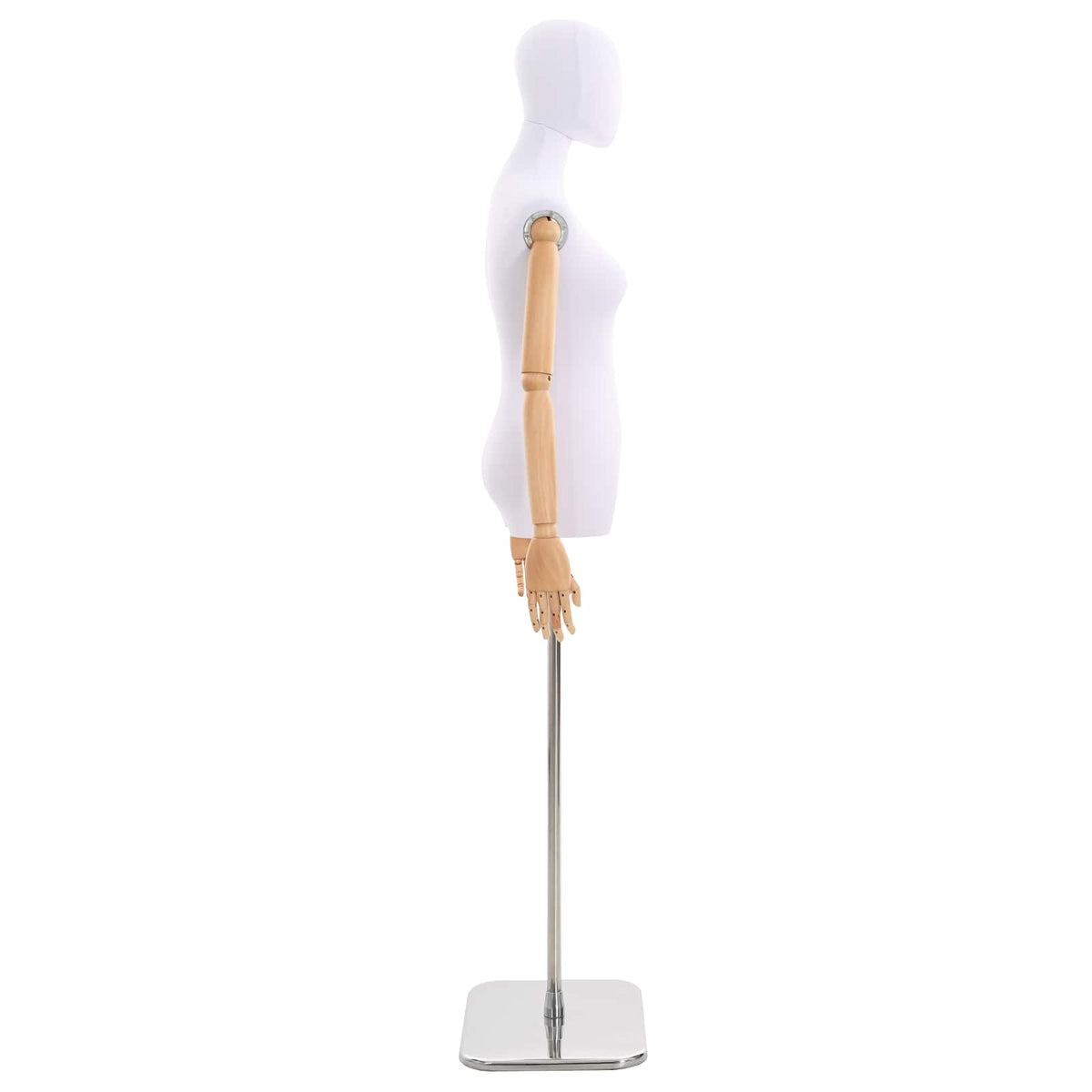 vidaXL Verstelbare mannequin van 165-213 cm met voet Vrouw PP Wit