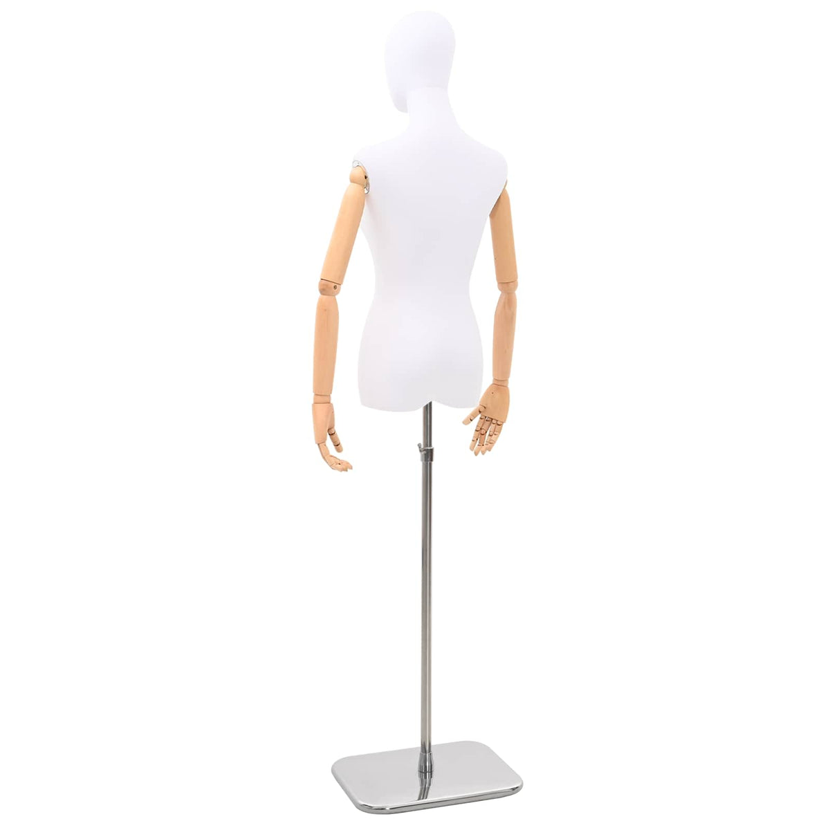 vidaXL Verstelbare mannequin van 165-213 cm met voet Vrouw PP Wit