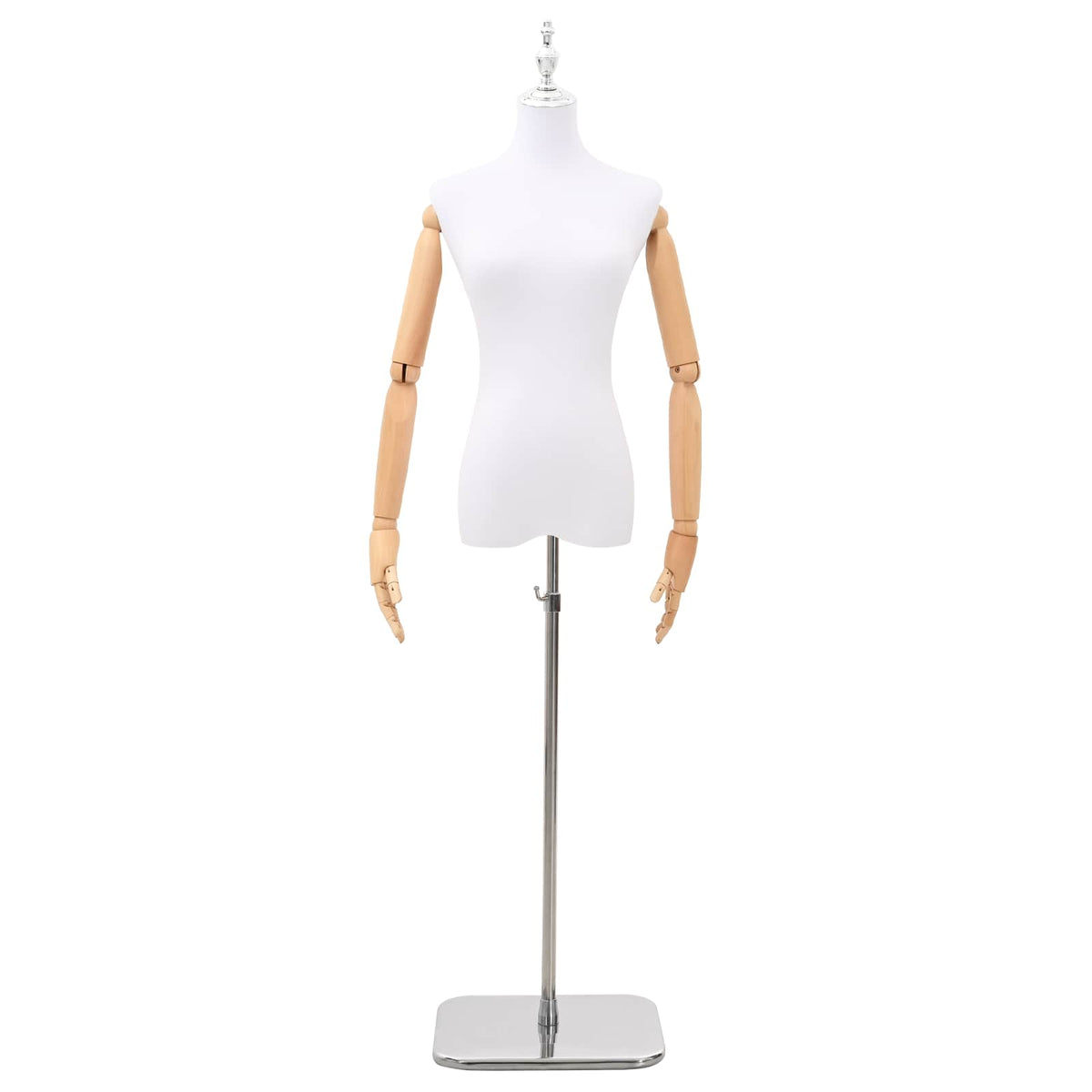 vidaXL Verstelbare mannequin van 165-213 cm met voet Vrouw PP Wit
