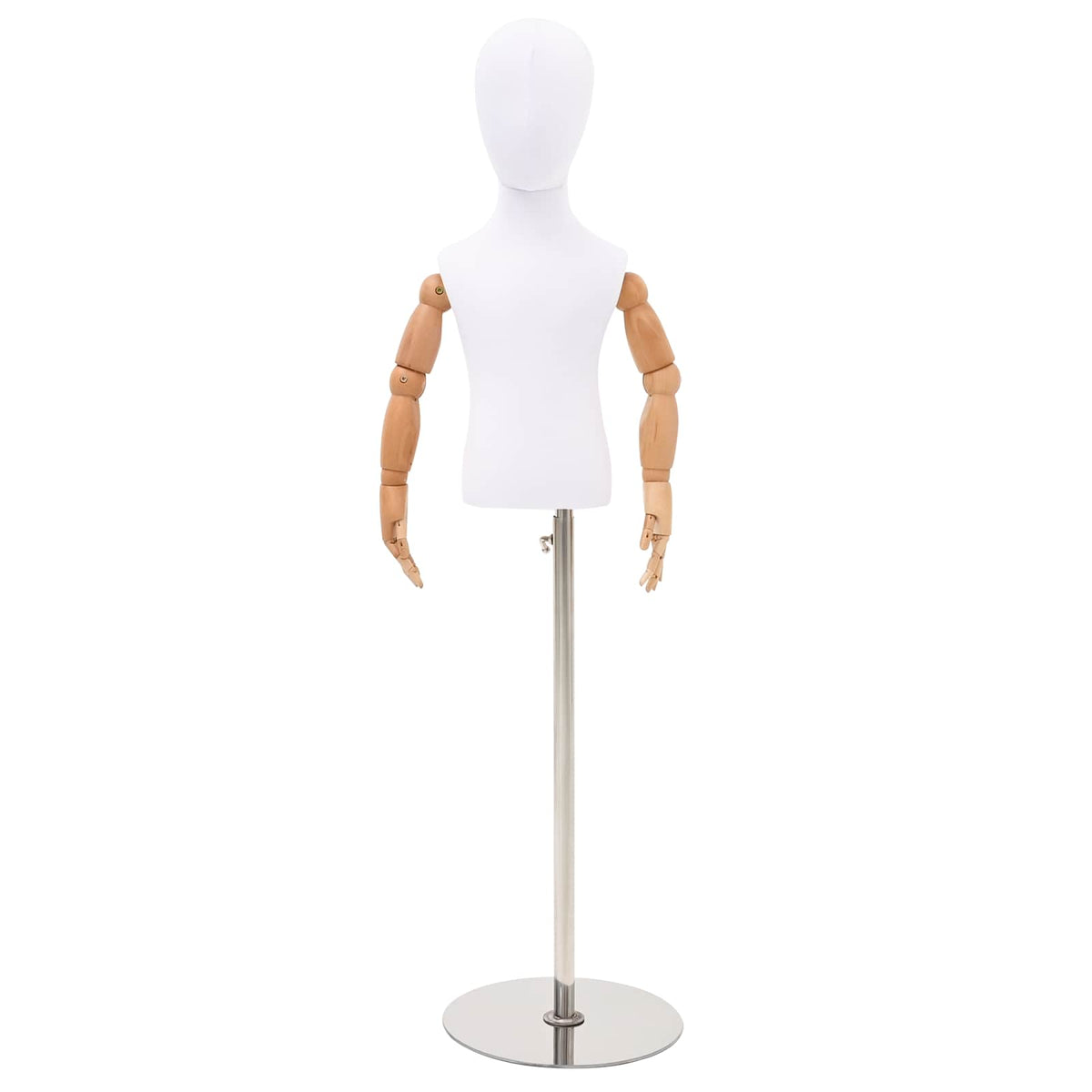 vidaXL Verstelbare 120-150 cm Mannequin met Basis Uniseks PP Wit