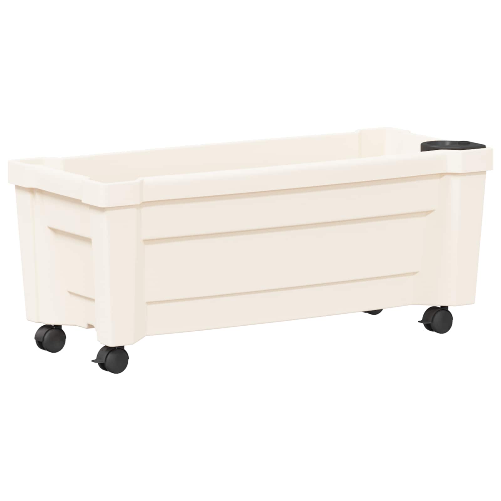 vidaXL Calypso plantenbak met wielen Wit 79 x 35 x 33 cm PP
