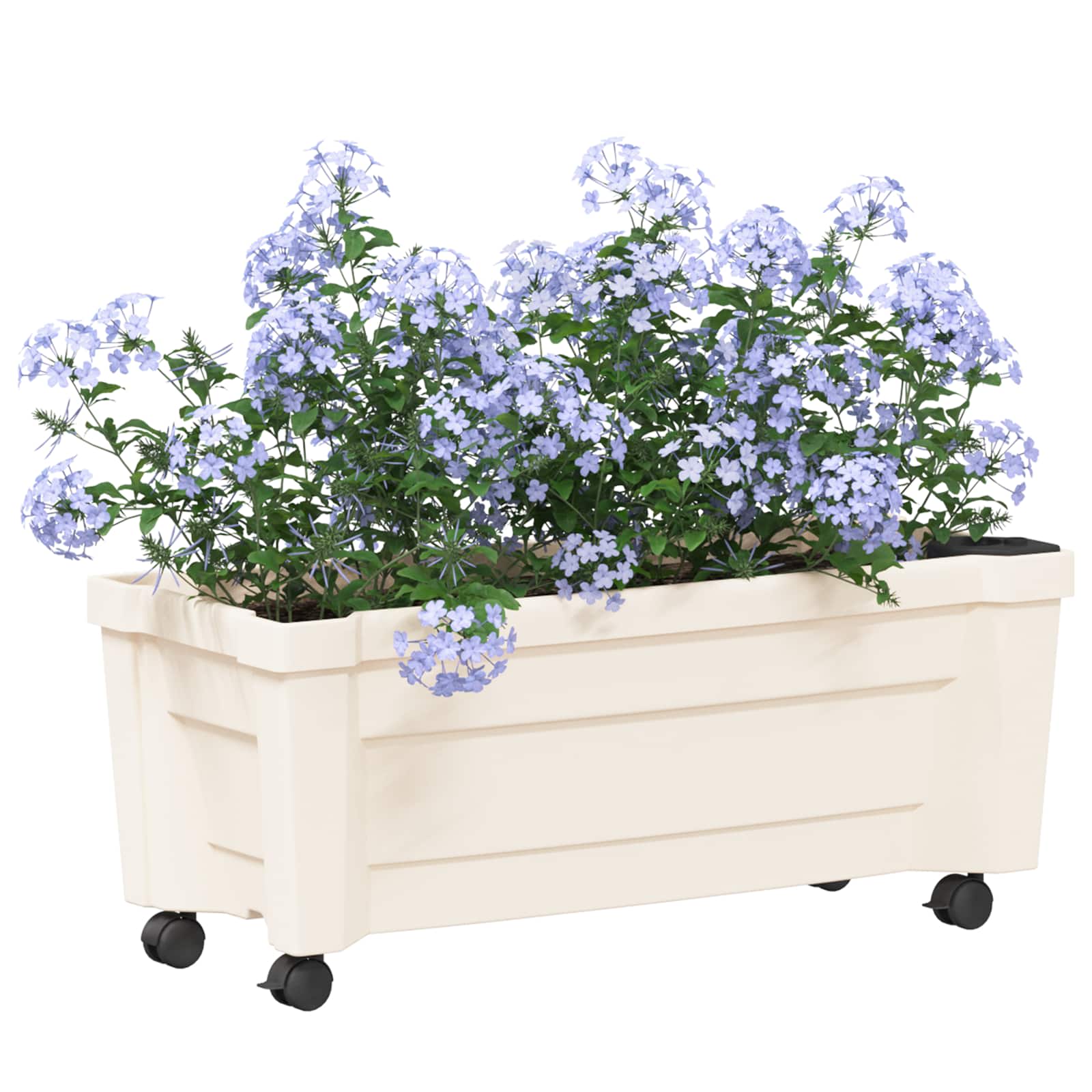 vidaXL Calypso plantenbak met wielen Wit 79 x 35 x 33 cm PP