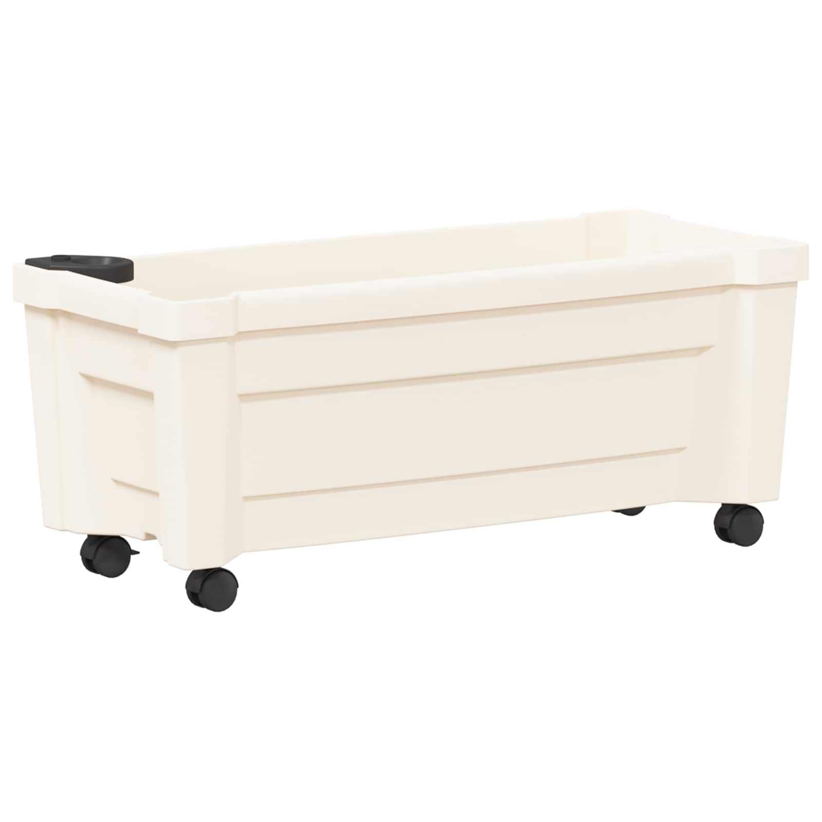 vidaXL Calypso plantenbak met wielen Wit 79 x 35 x 33 cm PP
