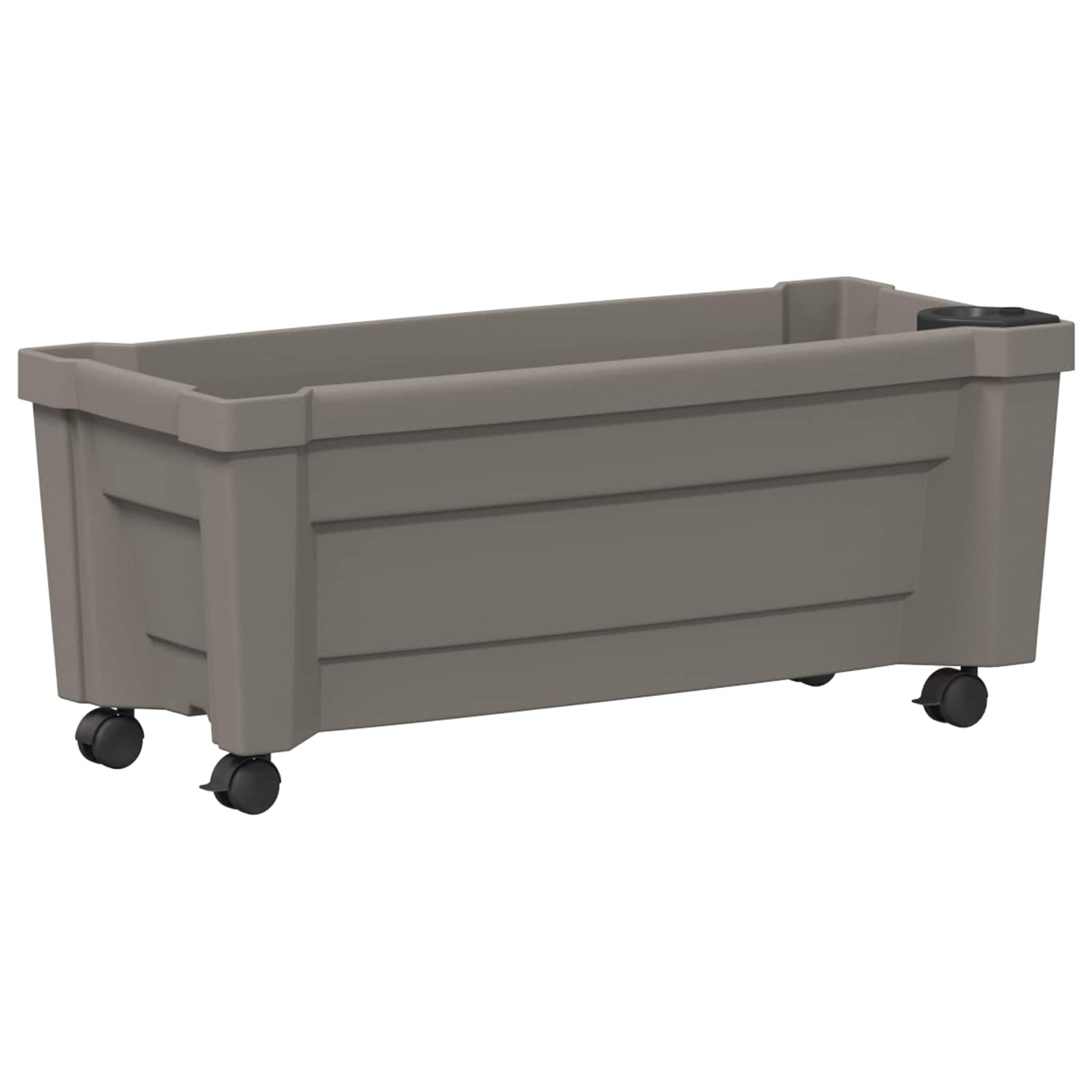vidaXL Calypso plantenbak met wielen Wit 79 x 35 x 33 cm PP