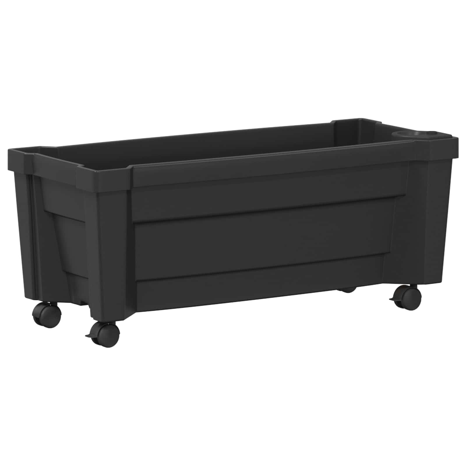 vidaXL Calypso plantenbak met wielen Wit 79 x 35 x 33 cm PP