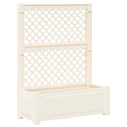 vidaXL Grote plantenbak met trellis Wit 99,5 x 43 x 133,5 cm PP