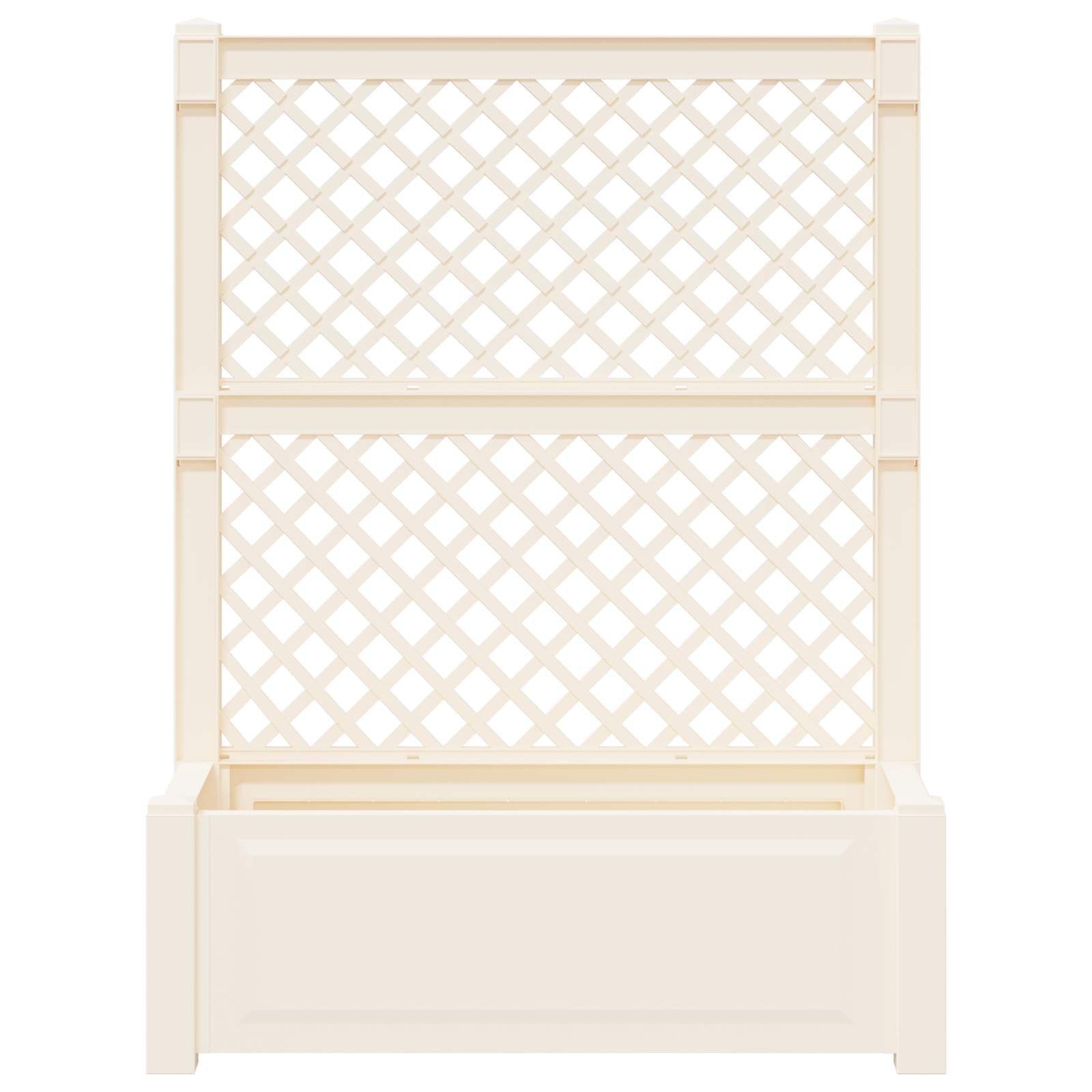 vidaXL Grote plantenbak met trellis Wit 99,5 x 43 x 133,5 cm PP