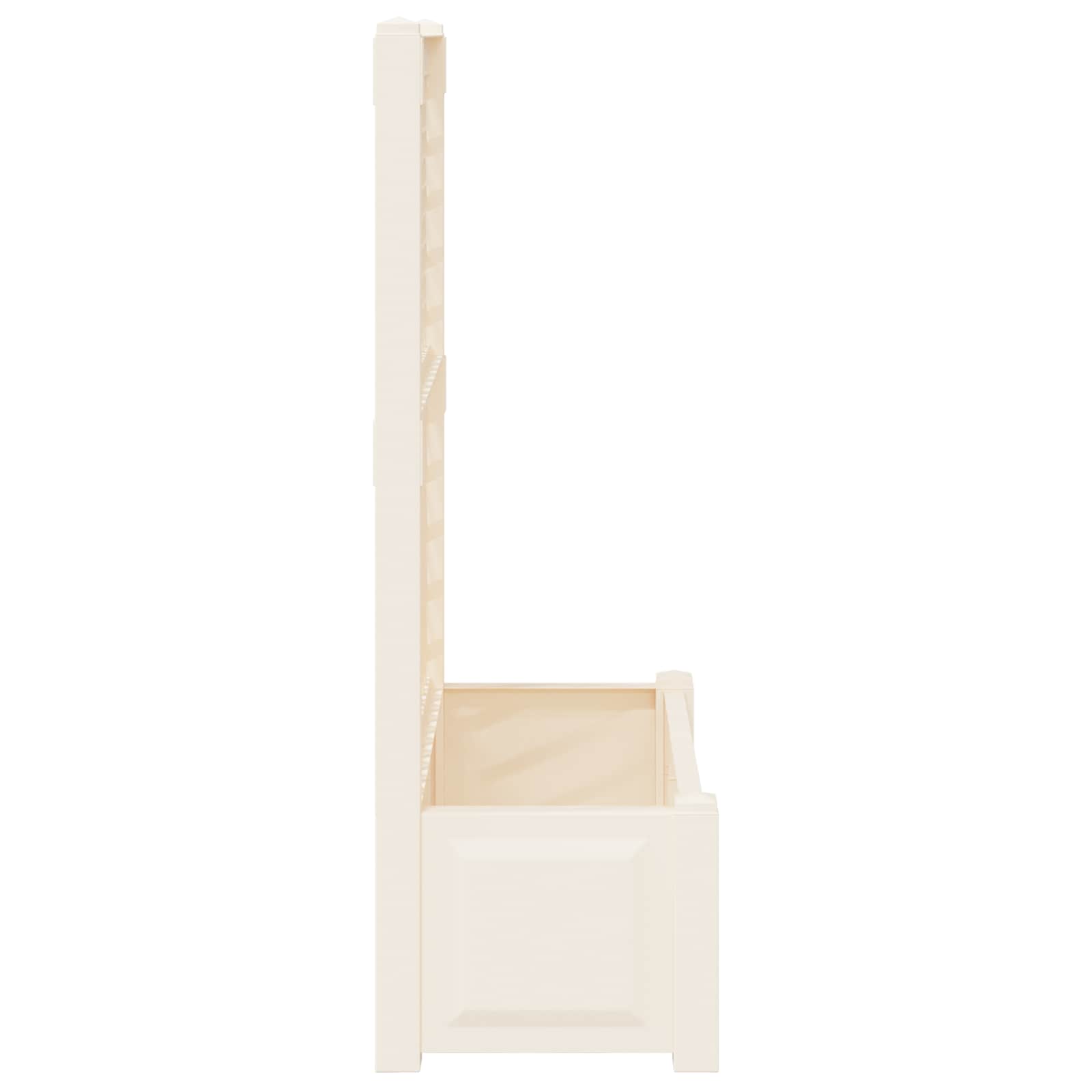 vidaXL Grote plantenbak met trellis Wit 99,5 x 43 x 133,5 cm PP