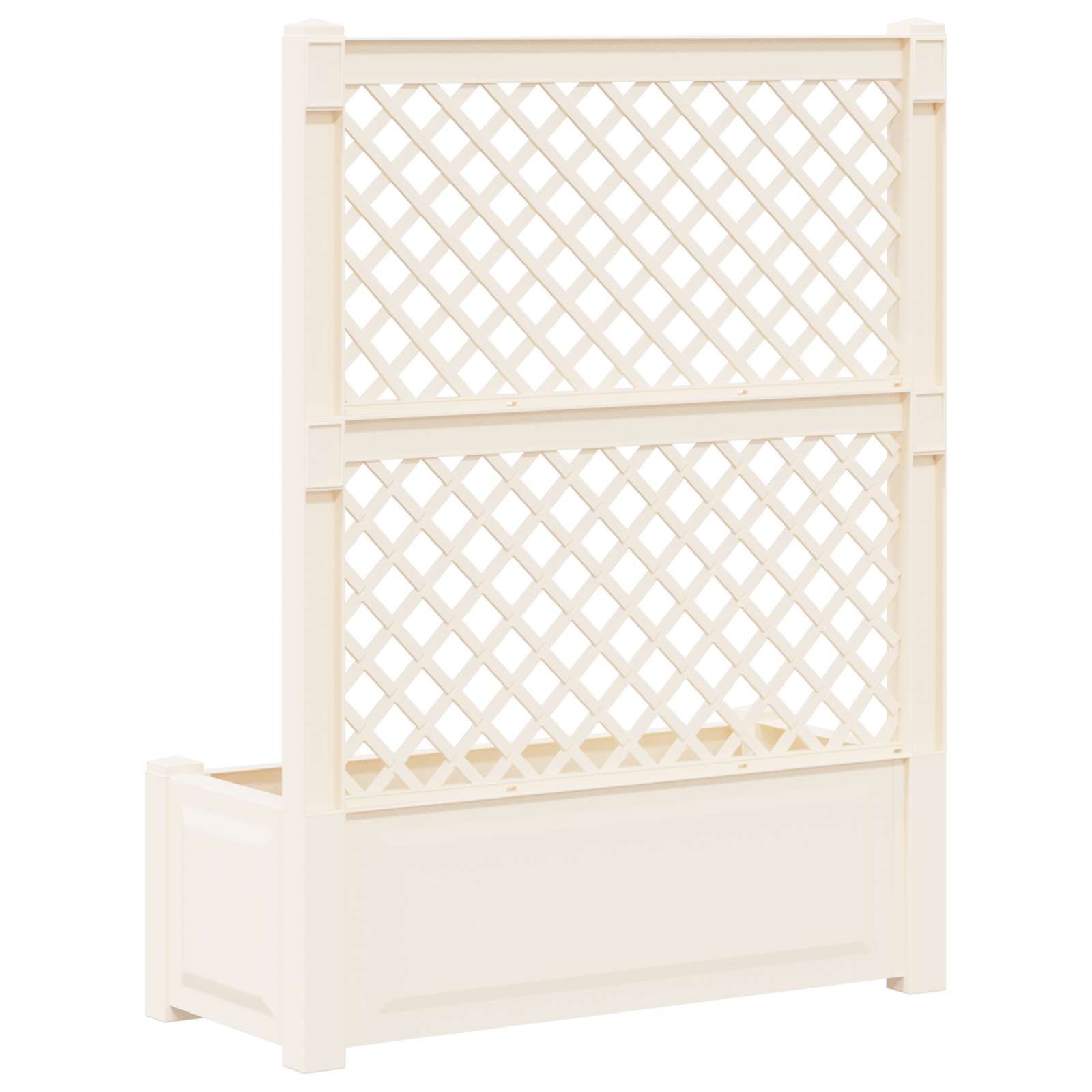 vidaXL Grote plantenbak met trellis Wit 99,5 x 43 x 133,5 cm PP