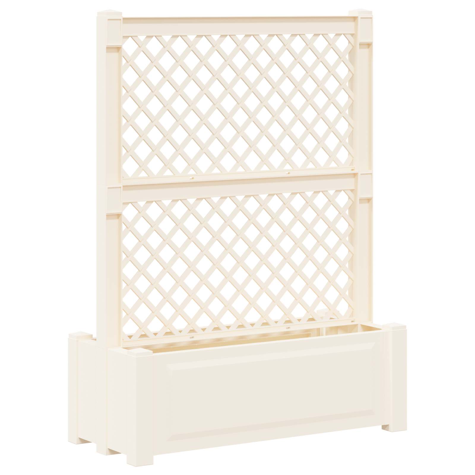 vidaXL Grote planter met trellis Wit 99,5 x 43 x 133,5 PP