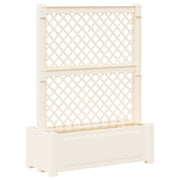 vidaXL Grote planter met trellis Wit 99,5 x 43 x 133,5 PP