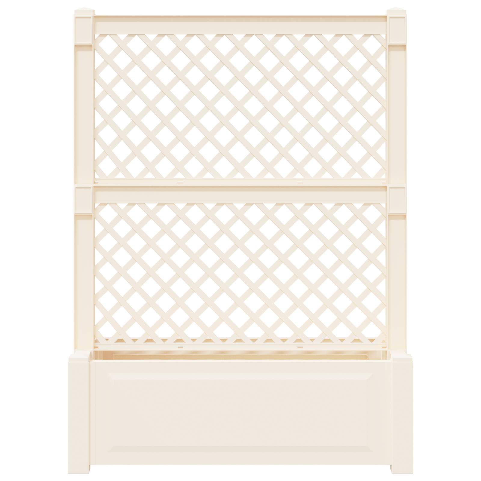 vidaXL Grote planter met trellis Wit 99,5 x 43 x 133,5 PP