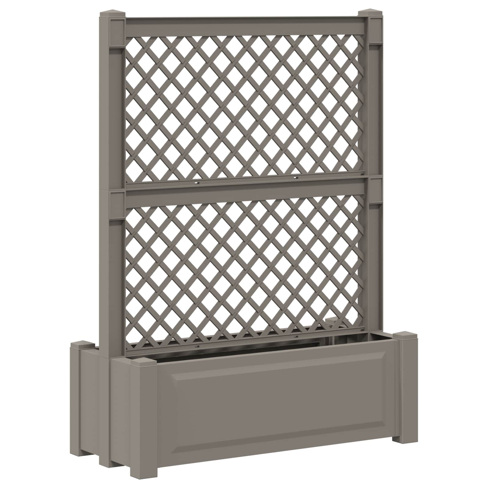 vidaXL Grote planter met trellis Wit 99,5 x 43 x 133,5 PP