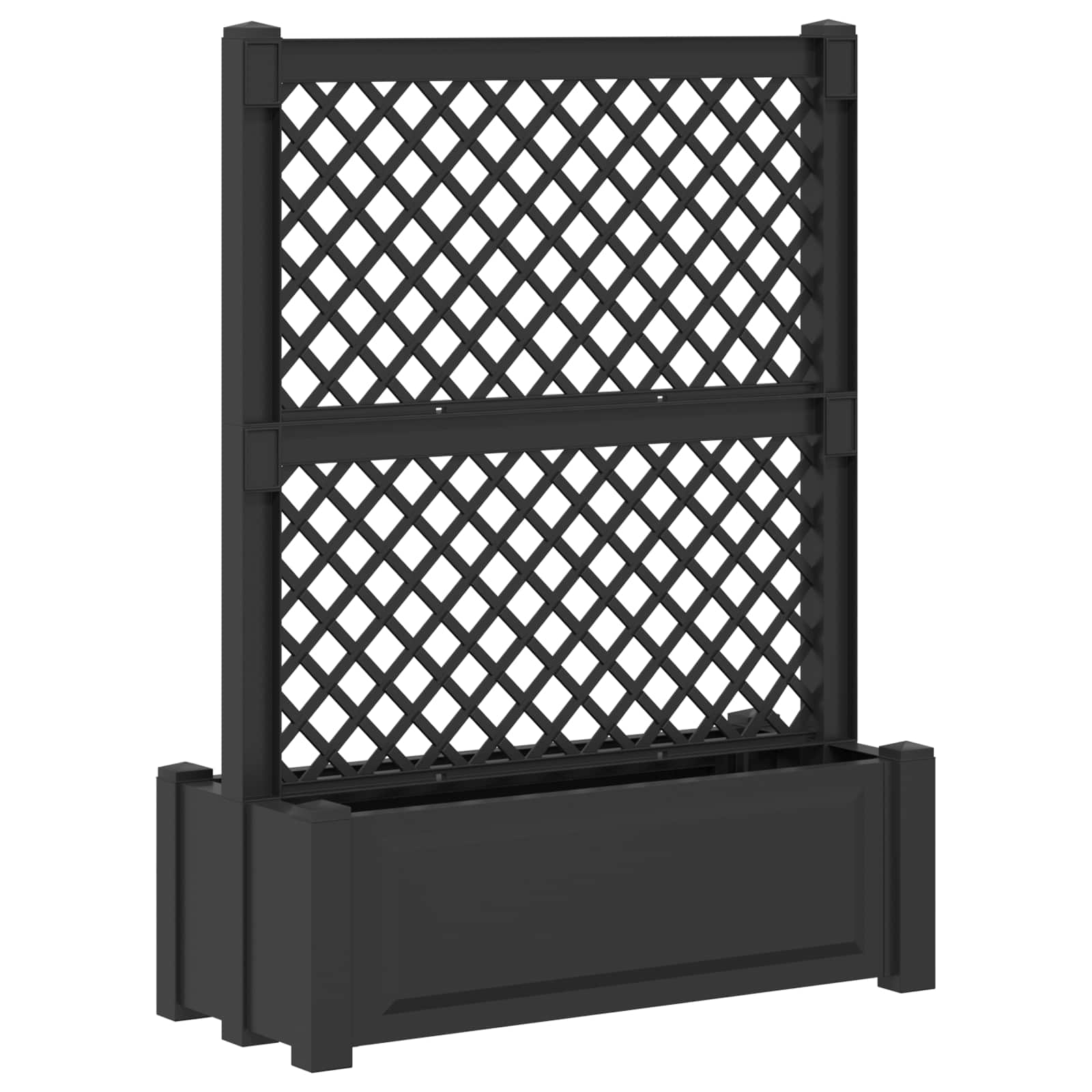 vidaXL Grote planter met trellis Wit 99,5 x 43 x 133,5 PP