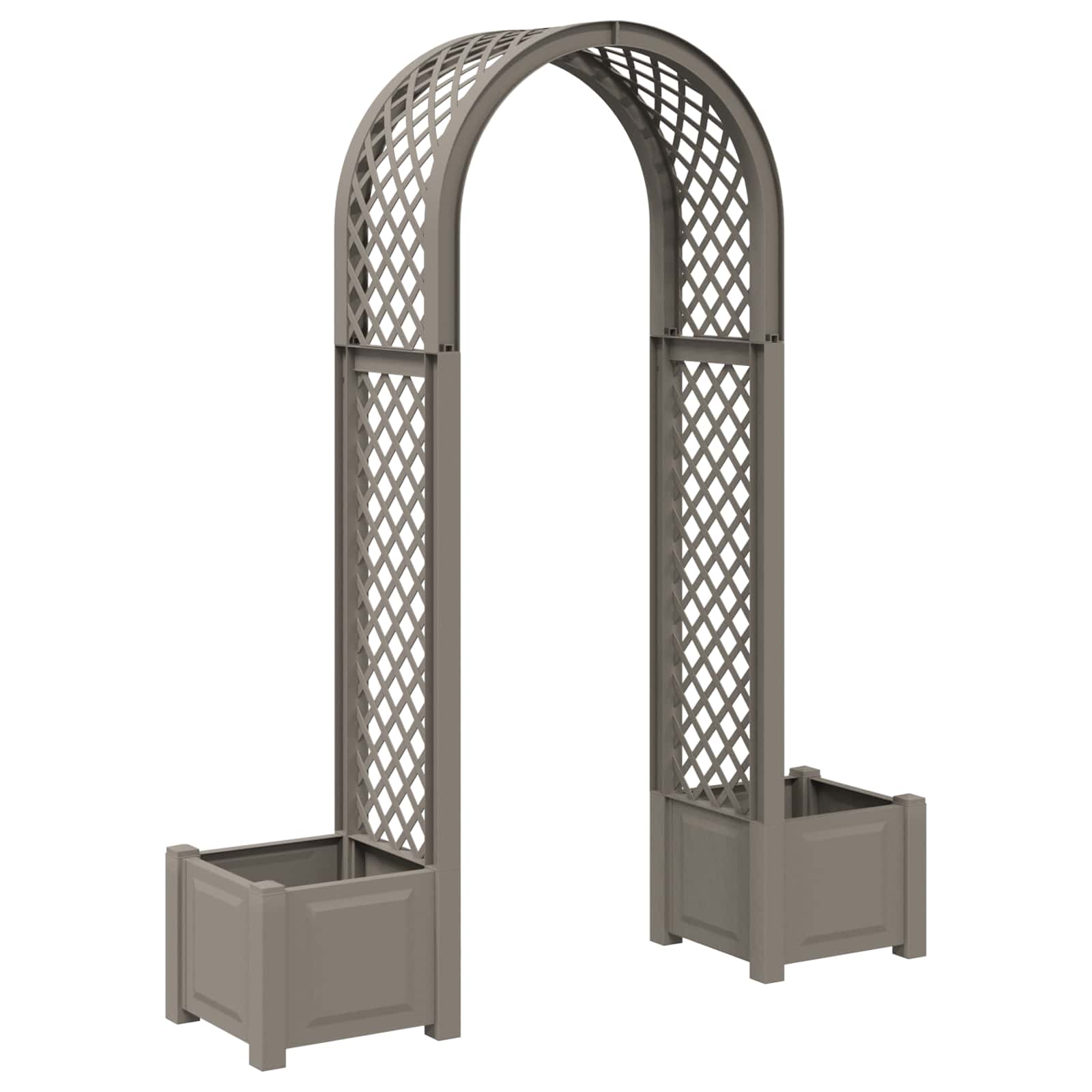 vidaXL Rozenboog met planter Wit 168,5 x 43 x 207 cm PP