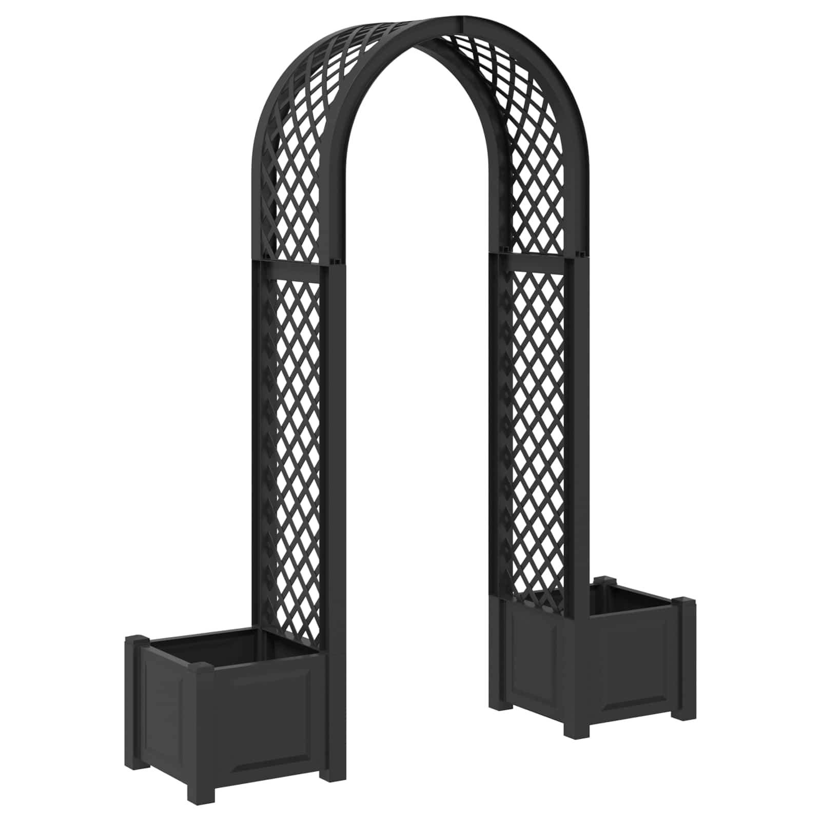 vidaXL Rozenboog met planter Wit 168,5 x 43 x 207 cm PP