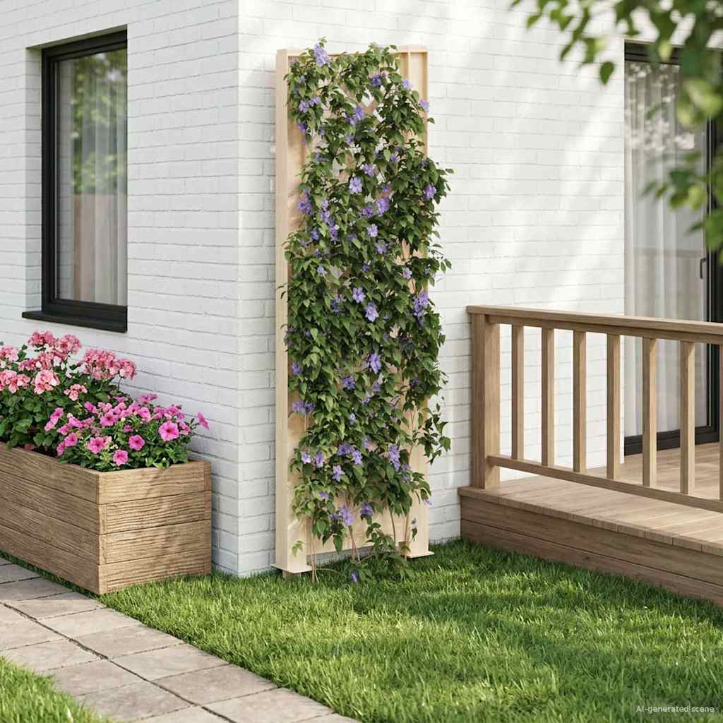 vidaXL Trellis met Spike Wit 43 x 6 x 165 cm PP