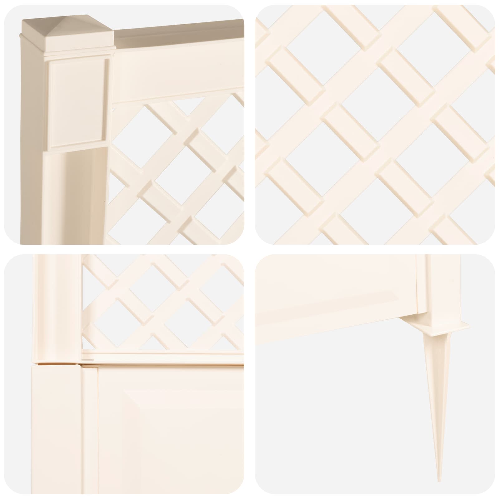 vidaXL Trellis met Spike Wit 43 x 6 x 165 cm PP