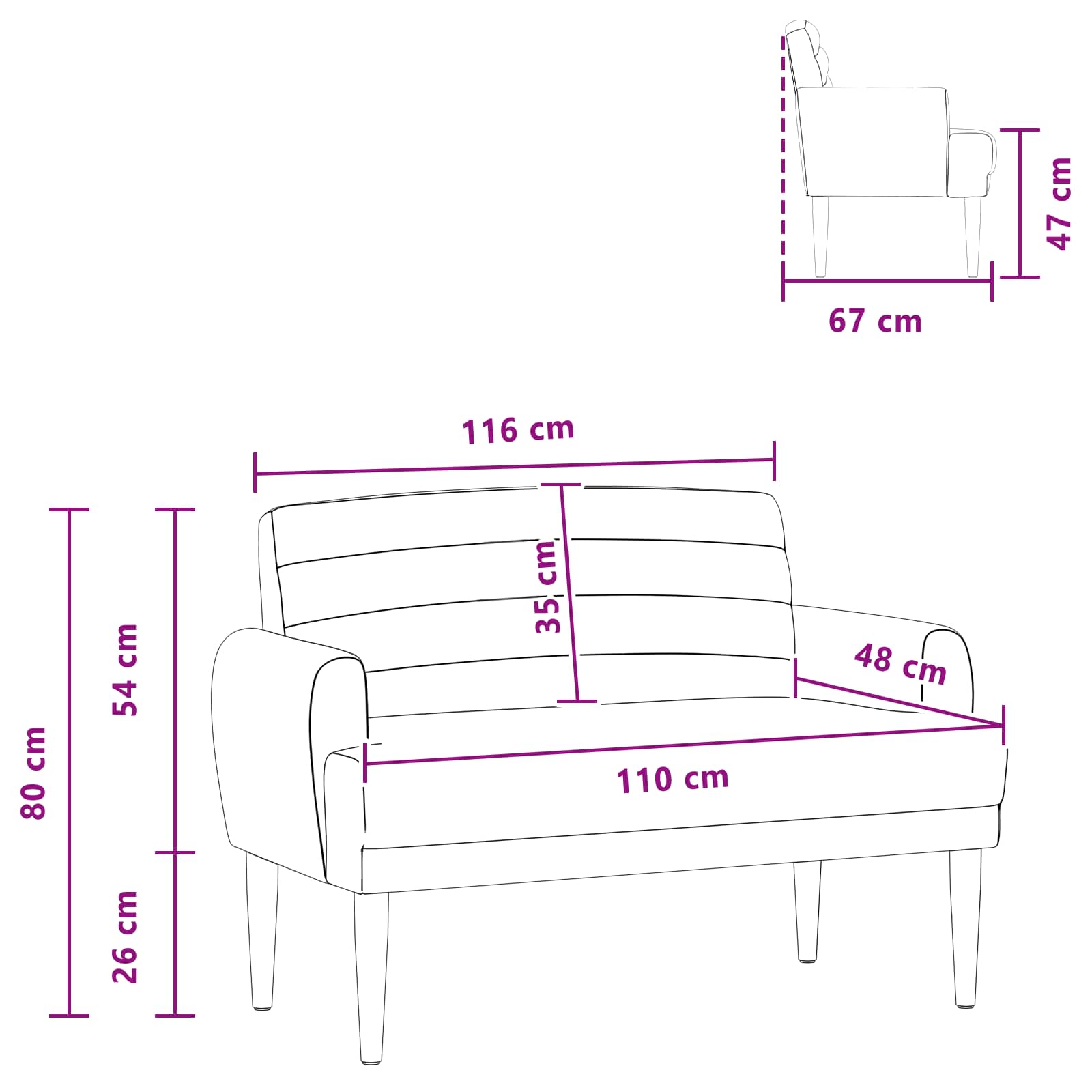 vidaXL Loungebank met knopencomfort Lichtgrijs 116 x 67 x 80 cm Stof