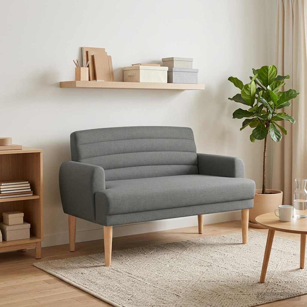 vidaXL Loungebank met knopencomfort Lichtgrijs 116 x 67 x 80 cm Stof