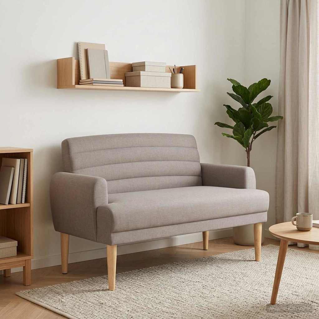 vidaXL Loungebank met knopencomfort Lichtgrijs 116 x 67 x 80 cm Stof