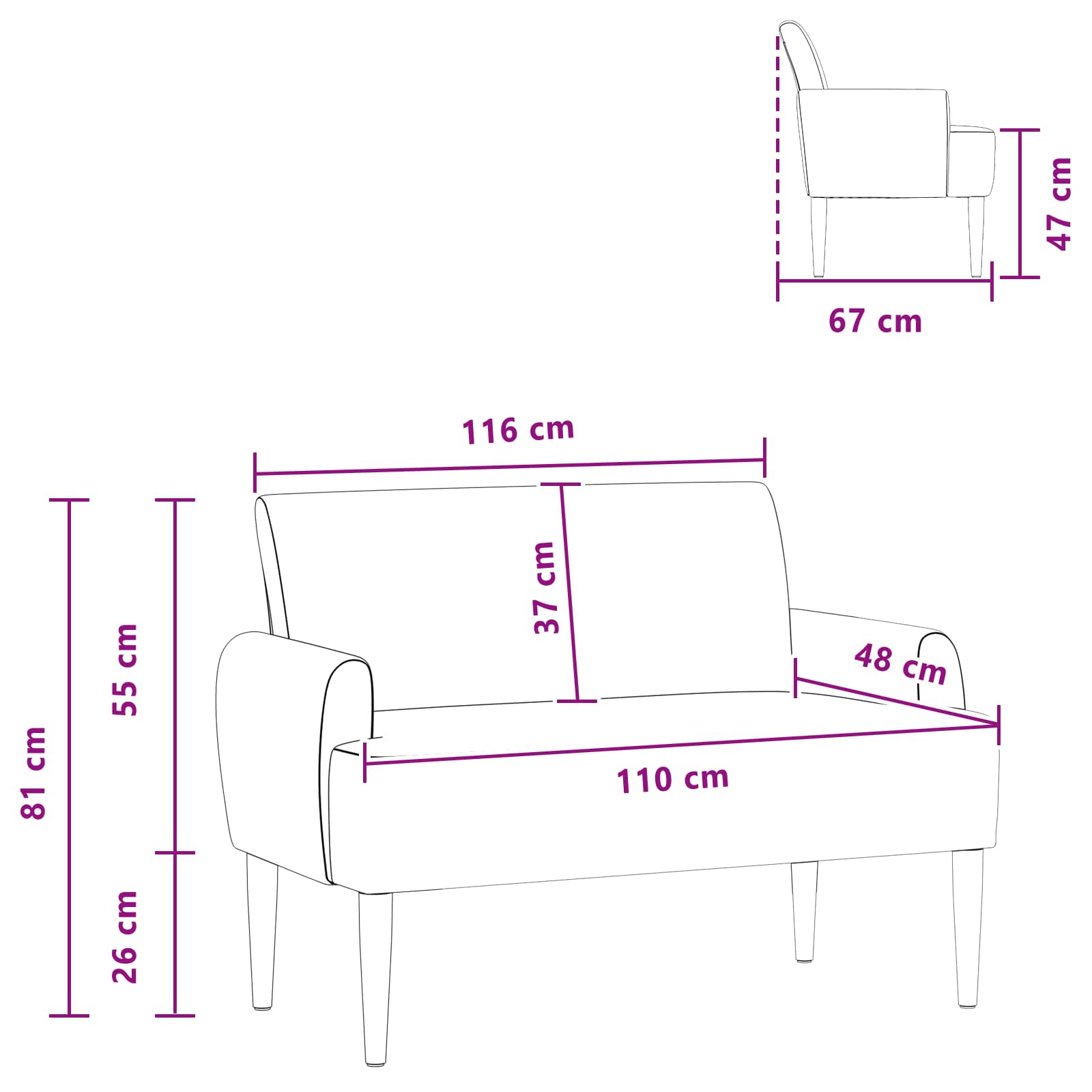 vidaXL Loungebank met knopencomfort Lichtgrijs 116 x 67 x 81 cm