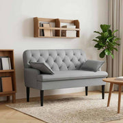 vidaXL Loungebank met knopencomfort Lichtgrijs 111 x 68 x 80 cm Stof