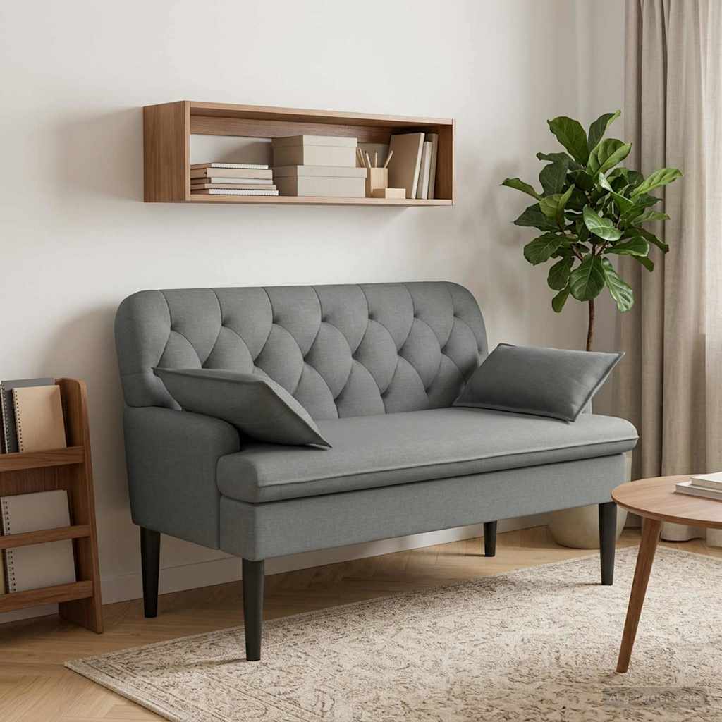 vidaXL Loungebank met knopencomfort Lichtgrijs 111 x 68 x 80 cm Stof