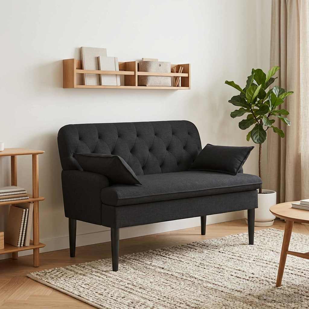 vidaXL Loungebank met knopencomfort Lichtgrijs 111 x 68 x 80 cm Stof