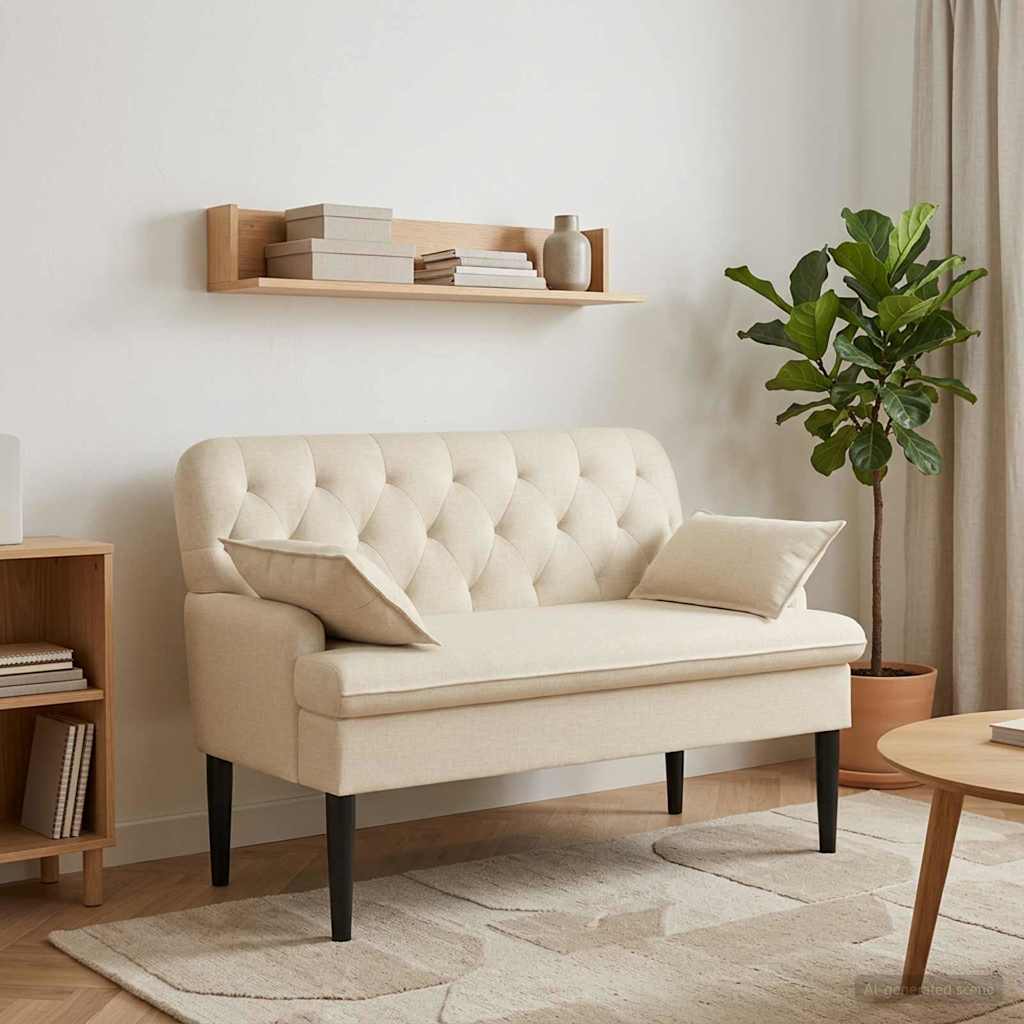 vidaXL Loungebank met knopencomfort Lichtgrijs 111 x 68 x 80 cm Stof