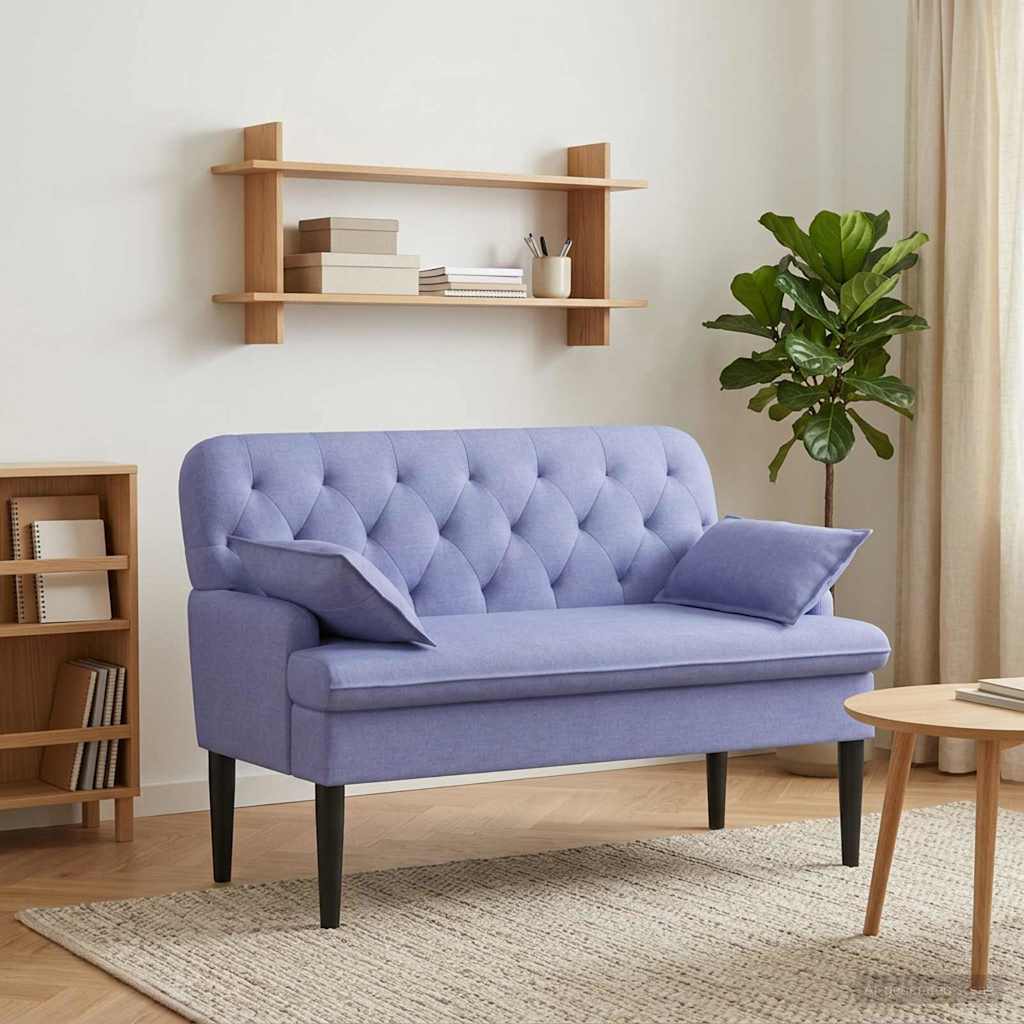 vidaXL Loungebank met knopencomfort Lichtgrijs 111 x 68 x 80 cm Stof