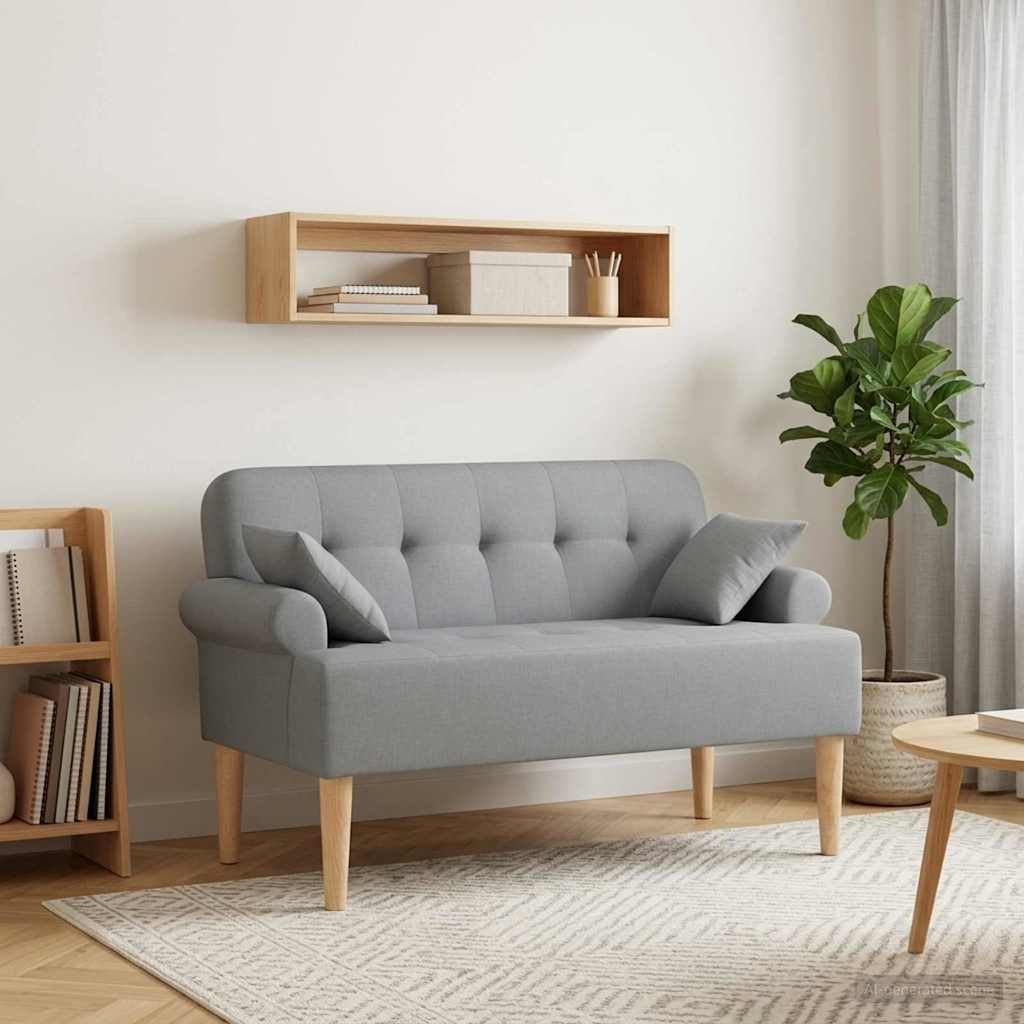 vidaXL Loungebank met knopencomfort Zwart 120 x 65 x 79 cm Stof