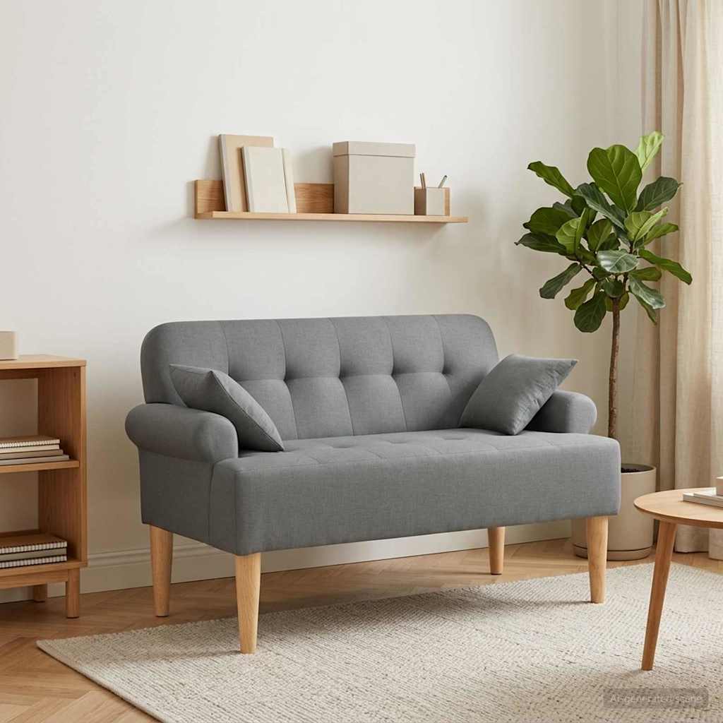vidaXL Loungebank met knopencomfort Zwart 120 x 65 x 79 cm Stof