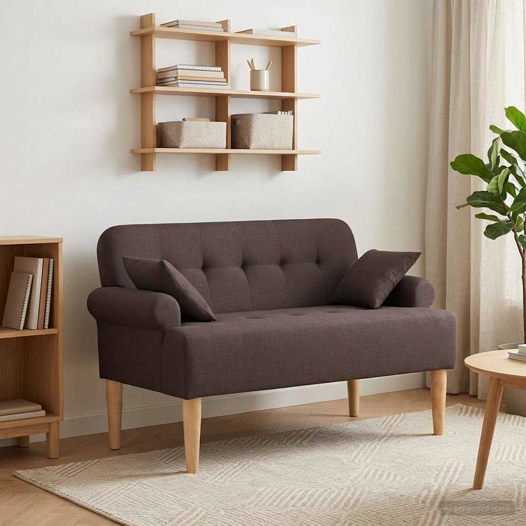 vidaXL Loungebank met knopencomfort Zwart 120 x 65 x 79 cm Stof