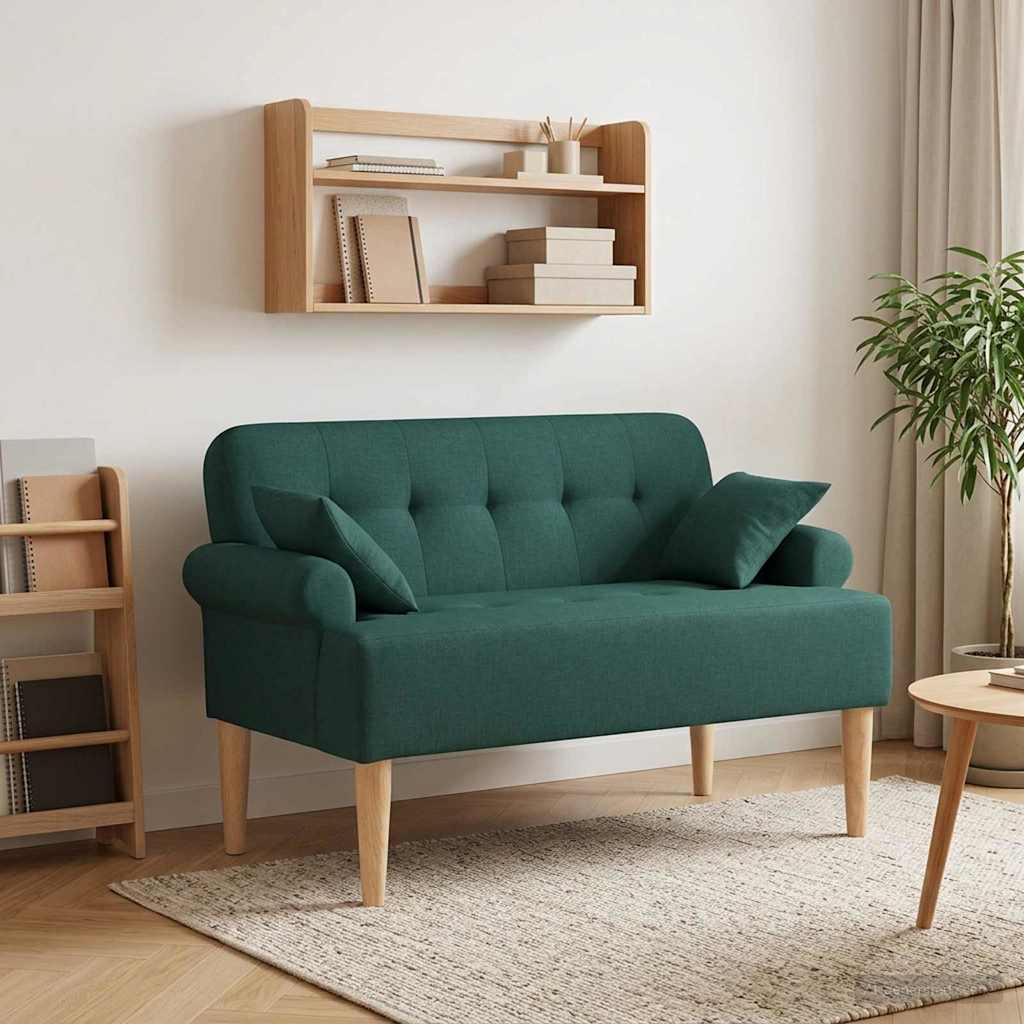 vidaXL Loungebank met knopencomfort Zwart 120 x 65 x 79 cm Stof