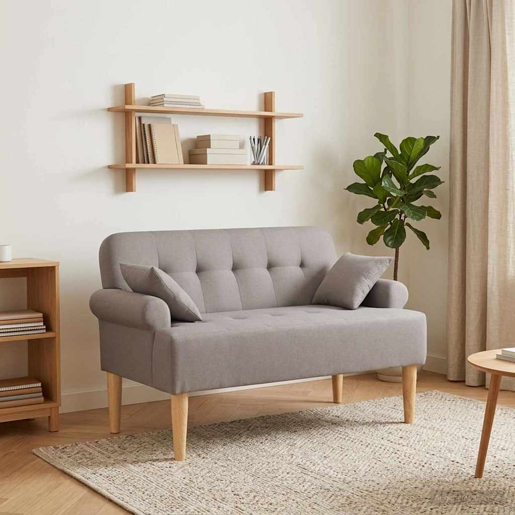 vidaXL Loungebank met knopencomfort Zwart 120 x 65 x 79 cm Stof