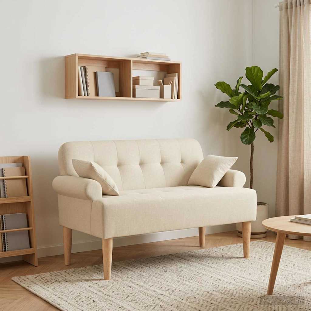 vidaXL Loungebank met knopencomfort Zwart 120 x 65 x 79 cm Stof