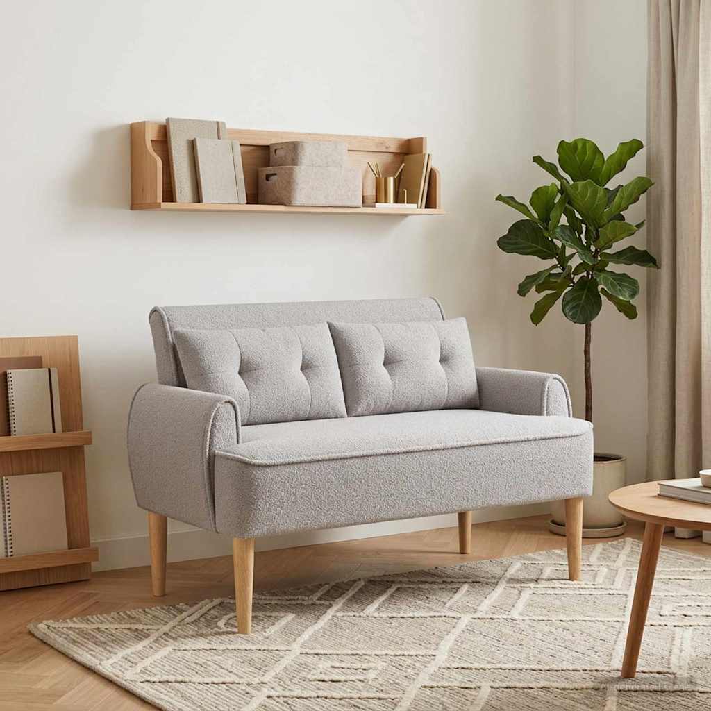 vidaXL Loungebank met knopencomfort Crèmekleurig 117 x 67 x 77 cm